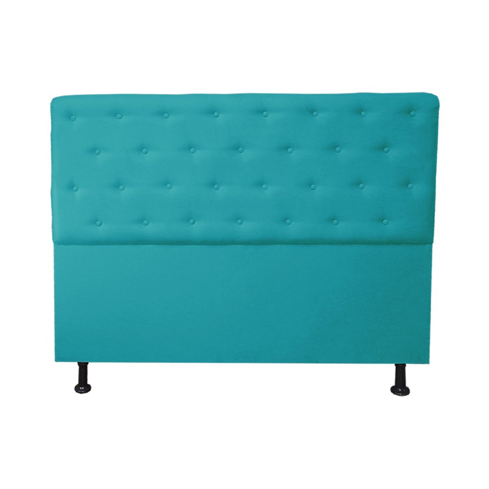 Cabeceira Solteiro Juliana 90cm Para Cama Box Suede Azul Turquesa - DS Estofados - 1