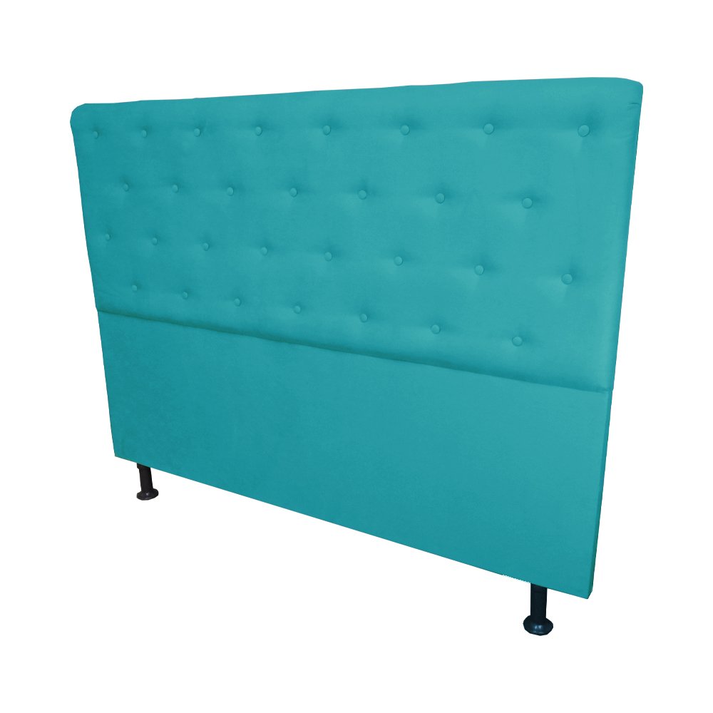 Cabeceira Solteiro Juliana 90cm Para Cama Box Suede Azul Turquesa - DS Estofados - 4