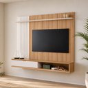 Ver imagem 3 de Painel para TV 75 pol com Bancada Suspensa 179cm Telles L05 Jequitibá Off White Fosco - Lyam Decor