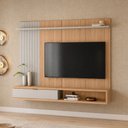 Ver imagem 4 de Painel para TV 75 pol com Bancada Suspensa 179cm Telles L05 Jequitibá Off White Fosco - Lyam Decor