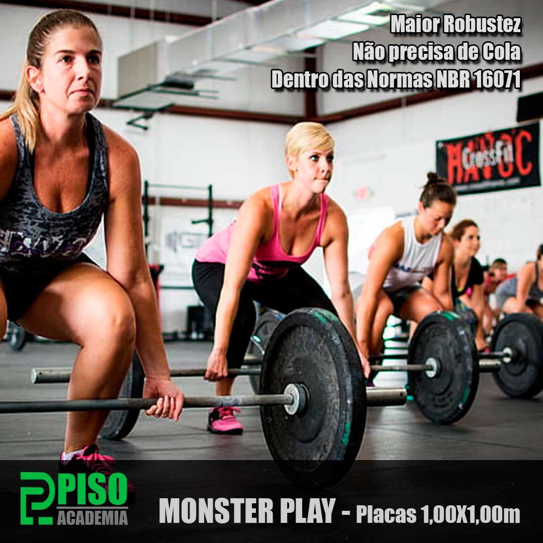 Piso de Borracha Monster Play 25mm - 1,00x1,00m - Cinza Oneplay - 2