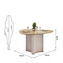 Ver imagem 4 de Conjunto Sala de Jantar Mesa Chanel Tampo Orgânico com Vidro 136cm com 6 Cadeiras Vitta Bege/Off White/Dourado/Terracota/Pérola