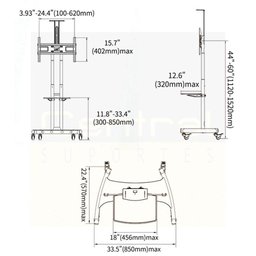 Suporte Pedestal Tv 32 a 75 com Rodízios Ava1600-60-1p Nb - 6