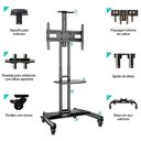 Ver imagem 7 de Suporte Pedestal Tv 32 a 75 com Rodízios Ava1600-60-1p Nb