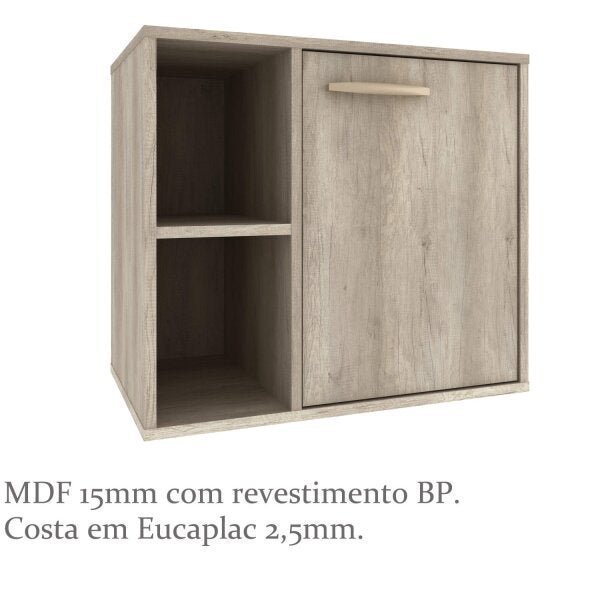 Gabinete para Banheiro 1 Porta com Espelho e Cuba Anne  - 4