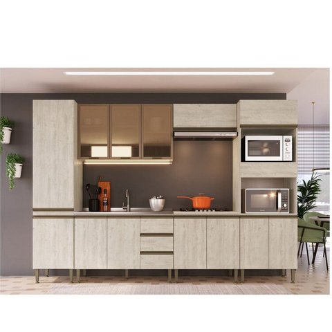 Cozinha Greta 6 Pçs 14 Portas Crema Bege