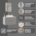 Ver imagem 6 de Kit Gabinete Banheiro Rubi 80cm - Gabinete + Cuba + Espelheira - Madeirado/ Cinza