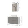 Kit Gabinete Banheiro Rubi 80cm - Gabinete + Cuba + Espelheira - Madeirado/ Cinza - 5