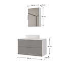 Ver imagem 5 de Kit Gabinete Banheiro Rubi 80cm - Gabinete + Cuba + Espelheira - Madeirado/ Cinza