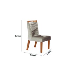 Conjunto Sala De Jantar Mesa Com Tampo De Vidro Safira 6 Cadeiras Atena  - 6