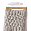 Ver mais imagens de Sala de Jantar 6 Cadeiras Estofadas Atena e Mesa com Tampo MDF e Vidro Safira Cinamomo/Off White