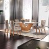 Conjunto Sala De Jantar Mesa Com Tampo De Vidro Safira 6 Cadeiras Atena  - 1