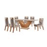 Conjunto Sala De Jantar Mesa Com Tampo De Vidro Safira 6 Cadeiras Atena  - 2