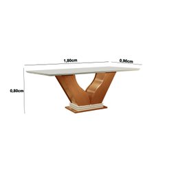 Conjunto Sala De Jantar Mesa Com Tampo De Vidro Safira 6 Cadeiras Atena  - 7