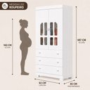 Ver imagem 5 de Quarto Completo para Quarto de Bebê Berço 3 em 1, Guarda-Roupa 2 Portas, Cômoda Sapateira 100% MDF
