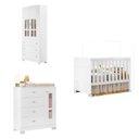 Ver imagem 2 de Quarto Completo para Quarto de Bebê Berço 3 em 1, Guarda-Roupa 2 Portas, Cômoda Sapateira 100% MDF