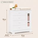 Ver imagem 3 de Quarto Completo para Quarto de Bebê Berço 3 em 1, Guarda-Roupa 2 Portas, Cômoda Sapateira 100% MDF