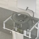 Ver imagem 2 de Gabinete para Banheiro Vidro Glass 80cm Branco com Cuba Incolor