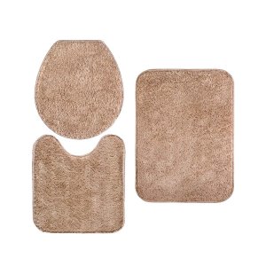 Jogo de Tapete Banheiro 3 Peças Antiderrapante Classic Perola