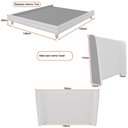 Ver imagem 4 de Cama Japonesa com Cabeceira Corea Casal Courino Preto / Bouclê Suave Off White - Sallar Home