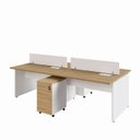 Ver imagem 6 de Plataforma C/ 2 Gav. e Divisória P/ 4 Pessoas 2,40m Mac B F5 Cor:macadâmia com Branco