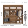 Guarda-Roupa de Casal 6 Portas 4 Gavetas Belém Albatroz Móveis - 5