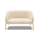 Ver imagem 2 de Sofá Namoradeira 2 Lugares Pé de Ferro Dourado Stella Suede Bege D03 - D'Rossi