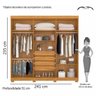 Guarda-Roupa de Casal 6 Portas 4 Gavetas Belém  - 5