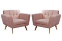 Ver imagem 1 de 2 Poltronas Decorativa Bruna Living Sala Quarto Recepção - Veludo Rosê 390