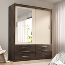 Ver imagem 2 de Guarda-Roupa Solteiro 2 Portas 6 Gavetas com Espelho Capri