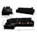 Ver imagem 2 de Sofá de Canto Esquerdo Jacke Retrátil e Reclinável com Molas Suede 3,40x2,00 Adonai Estofados