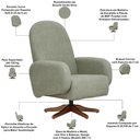 Ver imagem 4 de Poltrona de Amamentação com Balanço Giratória Dolce D02 Bouclê Verde Oliva C-199 - Lyam Decor