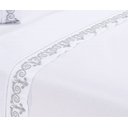 Ver imagem 4 de Jogo Lençol Casal King Percal Atenas Branco com Cinza 4 Pçs