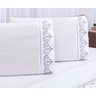 Jogo Lençol Casal King Percal Atenas Branco com Cinza 4 Pçs - 3