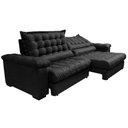 Ver mais imagens de Sofá Retrátil e Reclinável 2,15m Molas Ensacadas Cama inBox Big Space com Bordado 3D Velusoft
