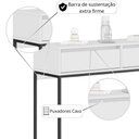 Ver imagem 5 de Aparador Buffet Industrial 2 Gavetas MDP 110cm Branco e Preto Metalic Casah