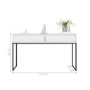 Ver imagem 4 de Aparador Buffet Industrial 2 Gavetas MDP 110cm Branco e Preto Metalic Casah