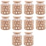 Kit 10 Potes Herméticos Vidro com Sisal Tampa Madeira Wolff 750ml Porta Mantimentos  - 1