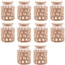 Ver imagem 1 de Kit 10 Potes Herméticos Vidro com Sisal Tampa Madeira Wolff 750ml Porta Mantimentos