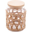 Ver imagem 3 de Kit 10 Potes Herméticos Vidro com Sisal Tampa Madeira Wolff 750ml Porta Mantimentos
