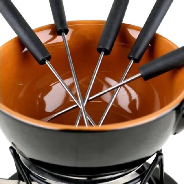 Aparelho de Fondue em Cerâmica 9 peças para Queijo ou Chocolate ...