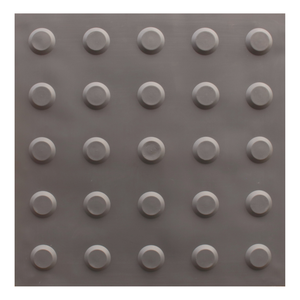 KIT 10 PÇS PISO TÁTIL ALERTA PVC 25X25 ARGAMASSADO CINZA