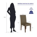 Ver mais imagens de Conjunto Mesa de Jantar Liz 160cm 6 Cadeiras Jade Revestidas em Suede Amêndoa Yescasa