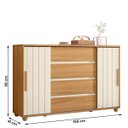 Ver imagem 7 de Cômoda 2 Portas Correr 4 Gavetas Flex para Quarto Casal Carvalho Grife/off White