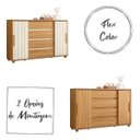 Ver imagem 3 de Cômoda 2 Portas Correr 4 Gavetas Flex para Quarto Casal Carvalho Grife/off White