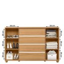 Ver imagem 6 de Cômoda 2 Portas Correr 4 Gavetas Flex para Quarto Casal Carvalho Grife/off White