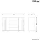 Ver mais imagens de Cômoda 2 Portas Correr 4 Gavetas Flex para Quarto Casal Carvalho Grife/off White
