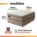 Ver imagem 4 de Cama Box Baú Colchão Queen Gazin Premium Molas Ensacadas e Euro Pillow 158x198x73cm Bege Branco