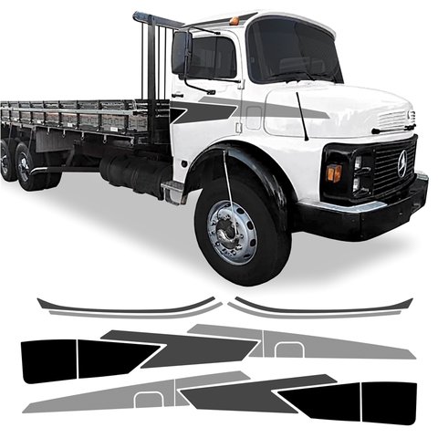 Adesivo Faixa Lateral Mercedes Mb 1113 1313 1513 Teu Adesivo Preto