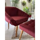 Ver imagem 5 de Poltrona Giovana em Sued Premium:marsala Pés Madeira Claro